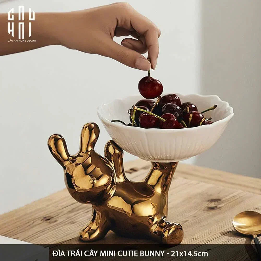Đĩa Trái Cây Petit Lapin Jolié D'Or-SET CHÉN DĨA-Đối tác tại Trung Quốc theo từng đơn đặt hàng-CẬU HAI HOME DECOR