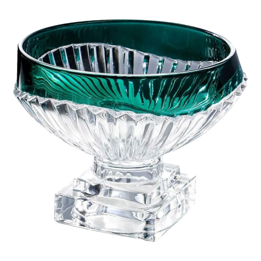 Maison Couture - Đĩa Trái Cây Pha Lê Màu Ngọc Lục Bảo  Émeraude  Cristalleries Fruit Bowl