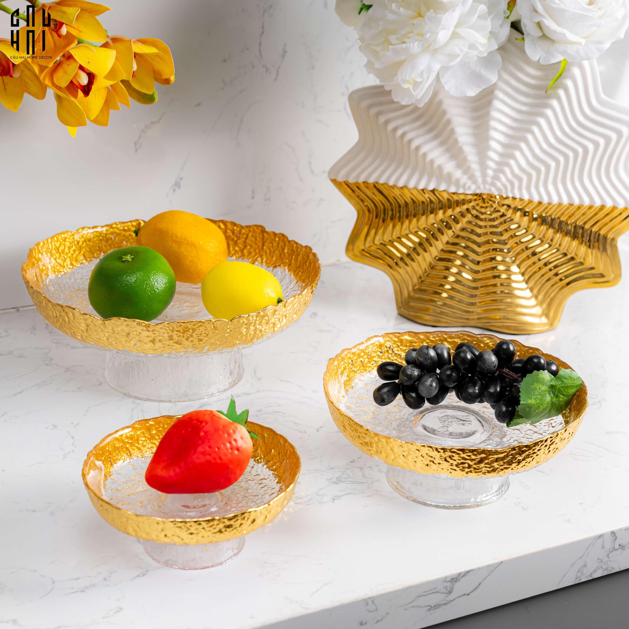 Đĩa Trái Cây Thuỷ Tinh Muller Size S Ss25-SET CHÉN DĨA-CẬU HAI HOME DECOR