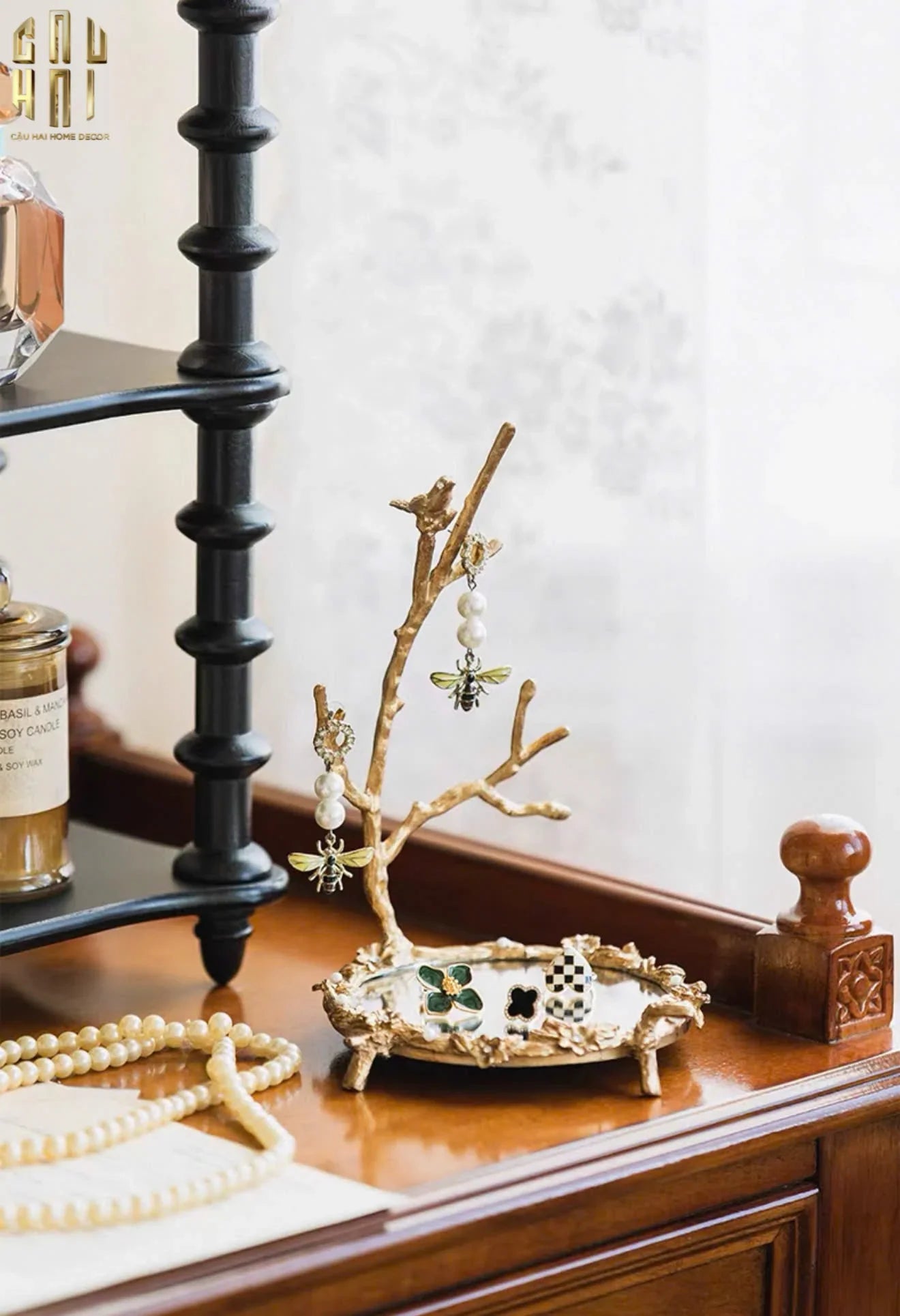 Đĩa Trang Trí Đồng Feuillage Brasson Bird-CẬU HAI HOME DECOR