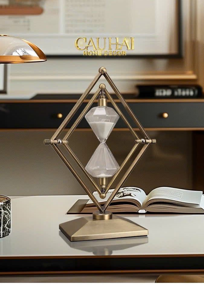 Đồng Hồ Cát Temps Diamant Gildded Mordern 30*20*10-Đồng hồ Cát-CẬU HAI HOME DECOR-CẬU HAI HOME DECOR