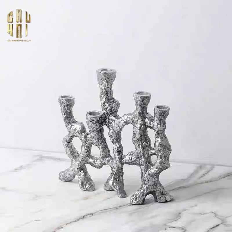 Elysian Couture - Đế Nến Platinum Multi Roots Candle Holders-ĐÈN TRANG TRÍ-CẬU HAI HOME DECOR