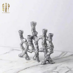 Elysian Couture - Đế Nến Platinum Multi Roots Candle Holders-ĐÈN TRANG TRÍ-CẬU HAI HOME DECOR