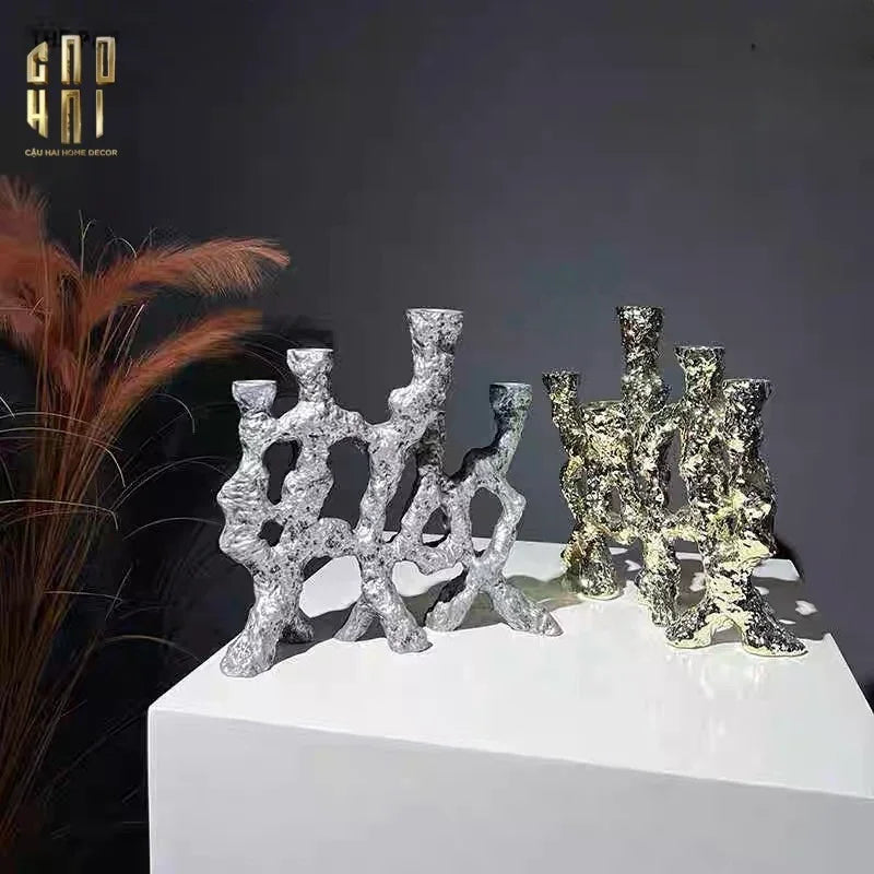 Elysian Couture - Đế Nến Platinum Multi Roots Candle Holders-ĐÈN TRANG TRÍ-CẬU HAI HOME DECOR