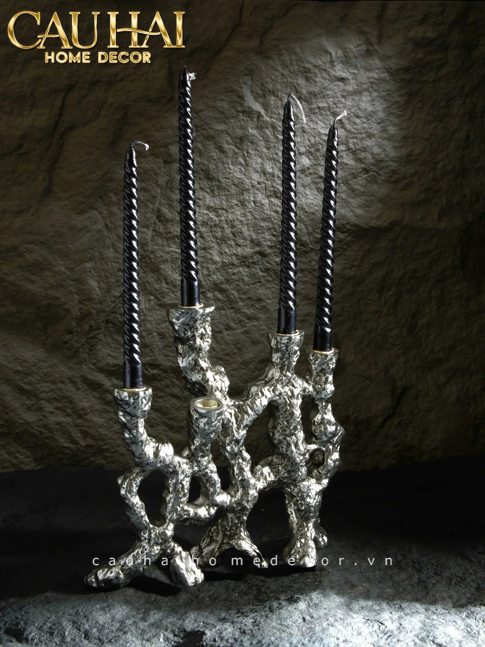 Elysian Couture - Đế Nến Platinum Multi Roots Candle Holders-CẬU HAI HOME DECOR