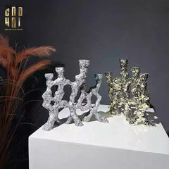 Elysian Couture - Đế Nến Platinum Multi Roots Candle Holders-CẬU HAI HOME DECOR