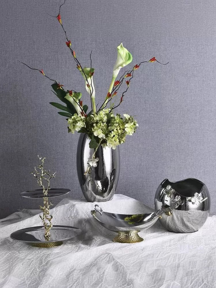 Elysian Couture - Đĩa 2 Tầng Platinum Elysian Branch Étagère 28x35-Đĩa Trái Cây-CẬU HAI HOME DECOR