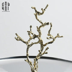 Elysian Couture - Đĩa 2 Tầng Platinum Elysian Branch Étagère 28x35-Đĩa Trái Cây-CẬU HAI HOME DECOR