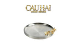 Elysian Couture - Đĩa Trái Cây Métallique Mistletoe Platinum D25-LY THỦY TINH-CẬU HAI HOME DECOR