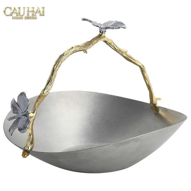 Elysian Couture - Đĩa Trái Cây Platinum Impérial Pavillon Centerpiece 18x22-LY THỦY TINH-CẬU HAI HOME DECOR