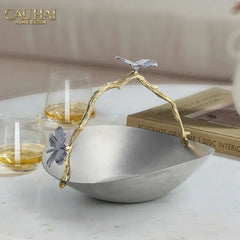 Elysian Couture - Đĩa Trái Cây Platinum Impérial Pavillon Centerpiece 18x22-LY THỦY TINH-CẬU HAI HOME DECOR