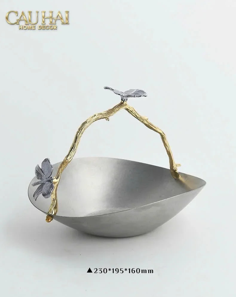Elysian Couture - Đĩa Trái Cây Platinum Impérial Pavillon Centerpiece 18x22-LY THỦY TINH-CẬU HAI HOME DECOR