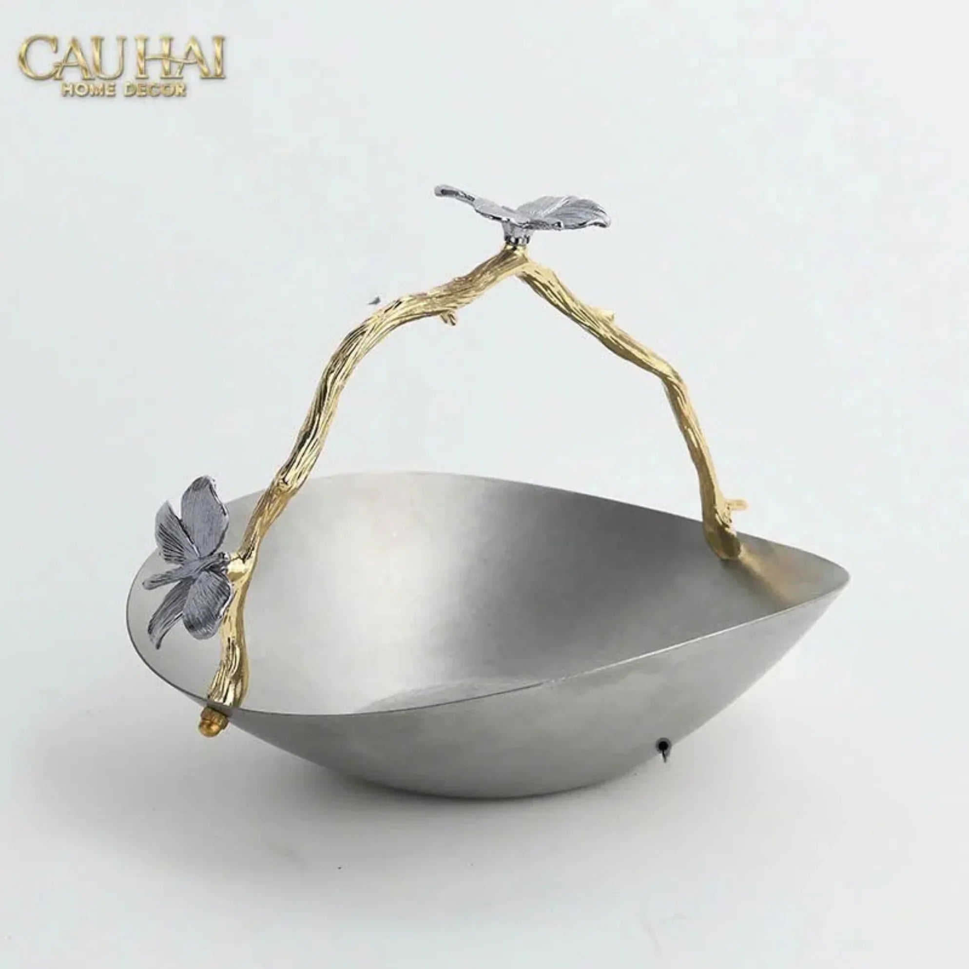 Elysian Couture - Đĩa Trái Cây Platinum Impérial Pavillon Centerpiece 18x22-LY THỦY TINH-CẬU HAI HOME DECOR