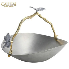 Elysian Couture - Đĩa Trái Cây Platinum Impérial Pavillon Centerpiece 18x22-CẬU HAI HOME DECOR