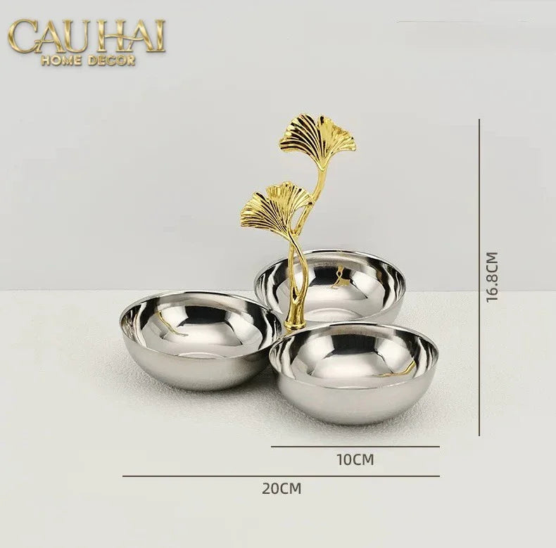 Elysian Couture - Đĩa Trái Cây Triptyque Platinum Dou Ginkgo Decorative Disk-LY THỦY TINH-CẬU HAI HOME DECOR