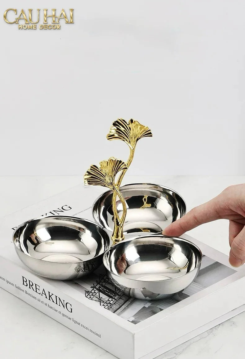 Elysian Couture - Đĩa Trái Cây Triptyque Platinum Dou Ginkgo Decorative Disk-LY THỦY TINH-CẬU HAI HOME DECOR