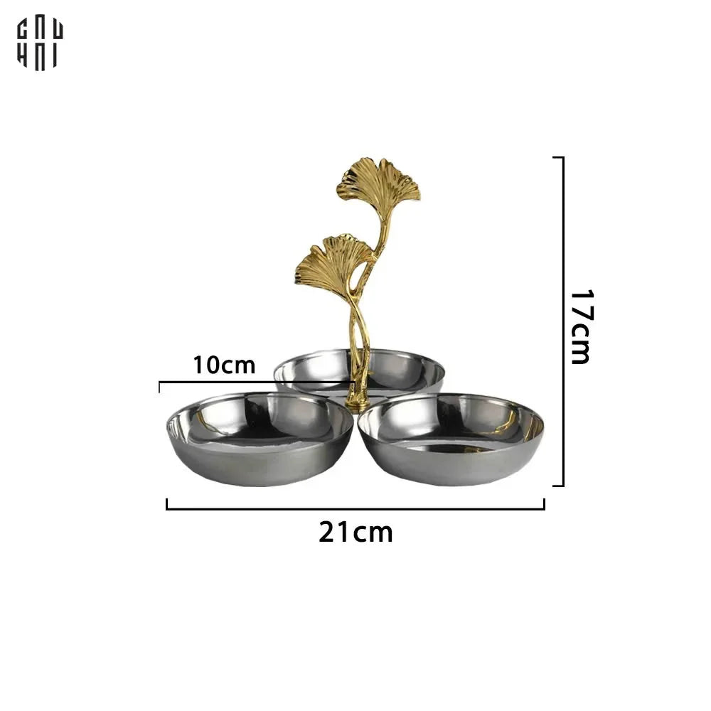 Elysian Couture - Đĩa Trái Cây Triptyque Platinum Dou Ginkgo Decorative Disk-LY THỦY TINH-CẬU HAI HOME DECOR