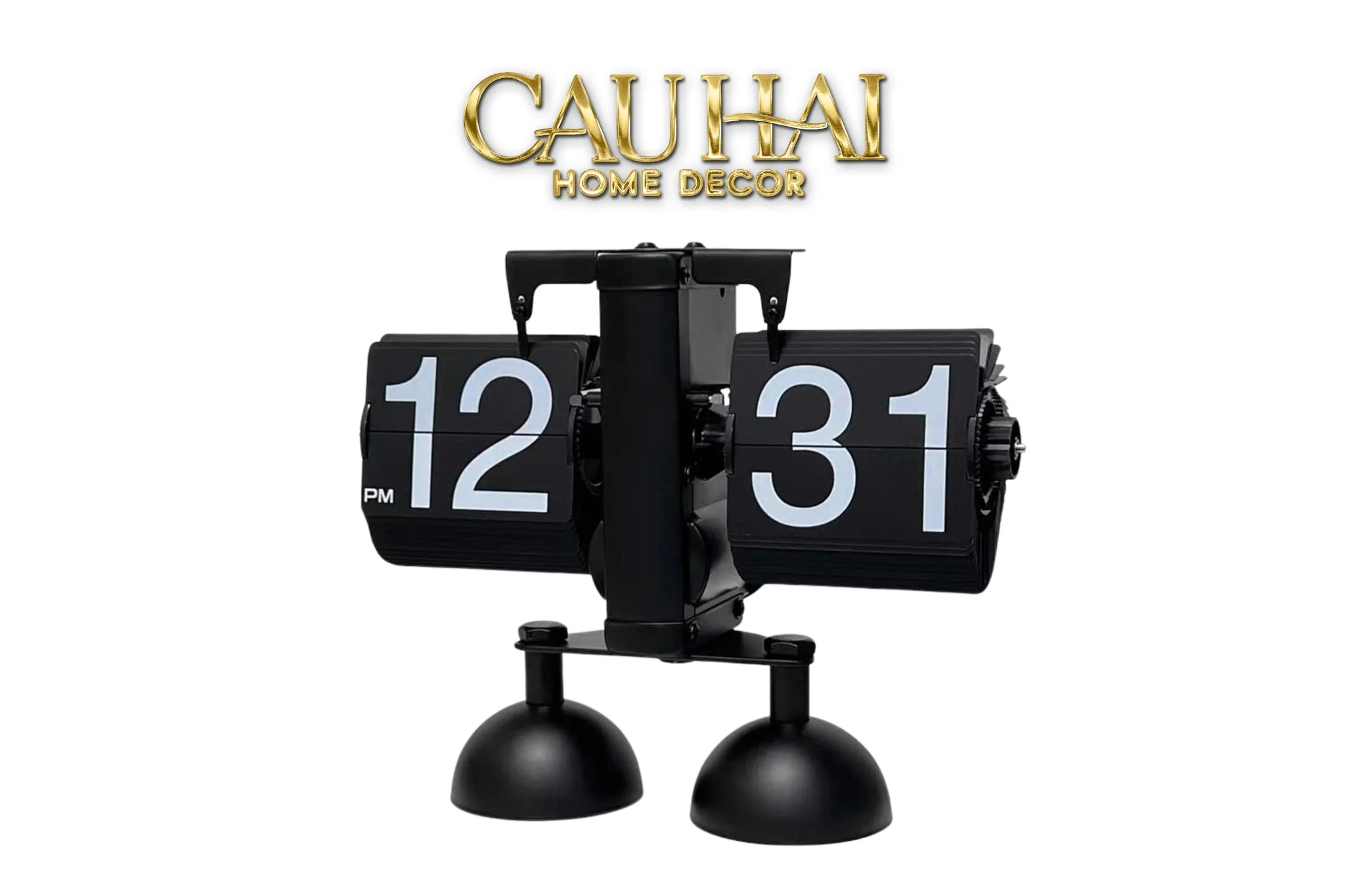 Elysian Couture - Đồng Hồ Lật Retro Bản 2 Chân Đen Flip Clock Savoire Twin-Base 17x21-ĐỒNG HỒ-CẬU HAI HOME DECOR