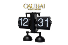 Elysian Couture - Đồng Hồ Lật Retro Bản 2 Chân Đen Flip Clock Savoire Twin-Base 17x21-ĐỒNG HỒ-CẬU HAI HOME DECOR