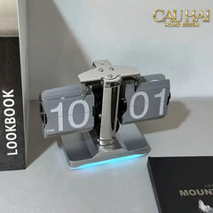 Elysian Couture - Đồng Hồ Lật Retro Flip Light Clock Shine Grey 15x21-ĐỒNG HỒ-CẬU HAI HOME DECOR