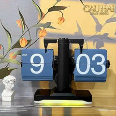 Elysian Couture - Đồng Hồ Lật Retro Flip Light Clock Shine Grey 15x21-ĐỒNG HỒ-CẬU HAI HOME DECOR