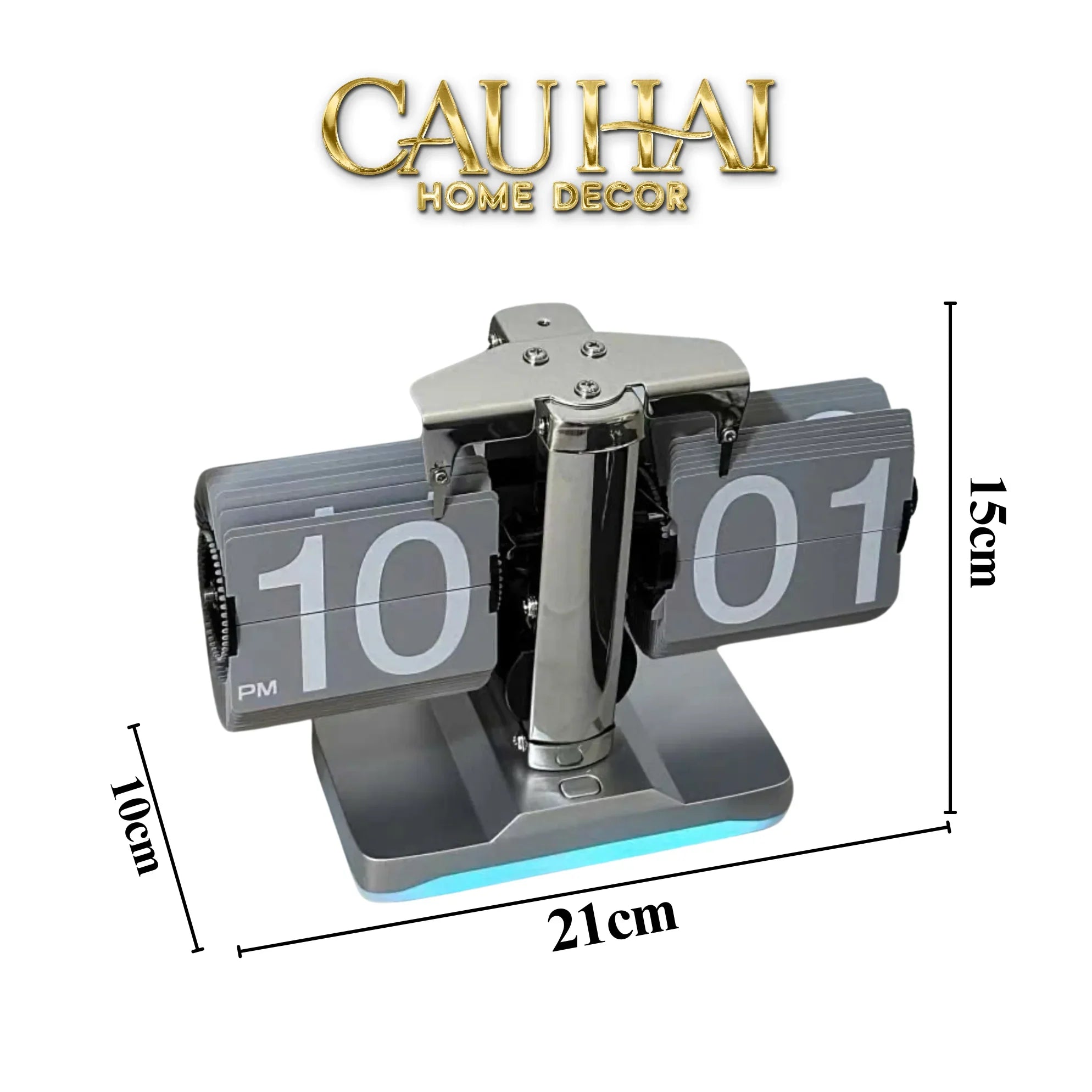 Elysian Couture - Đồng Hồ Lật Retro Flip Light Clock Shine Grey 15x21-ĐỒNG HỒ-CẬU HAI HOME DECOR
