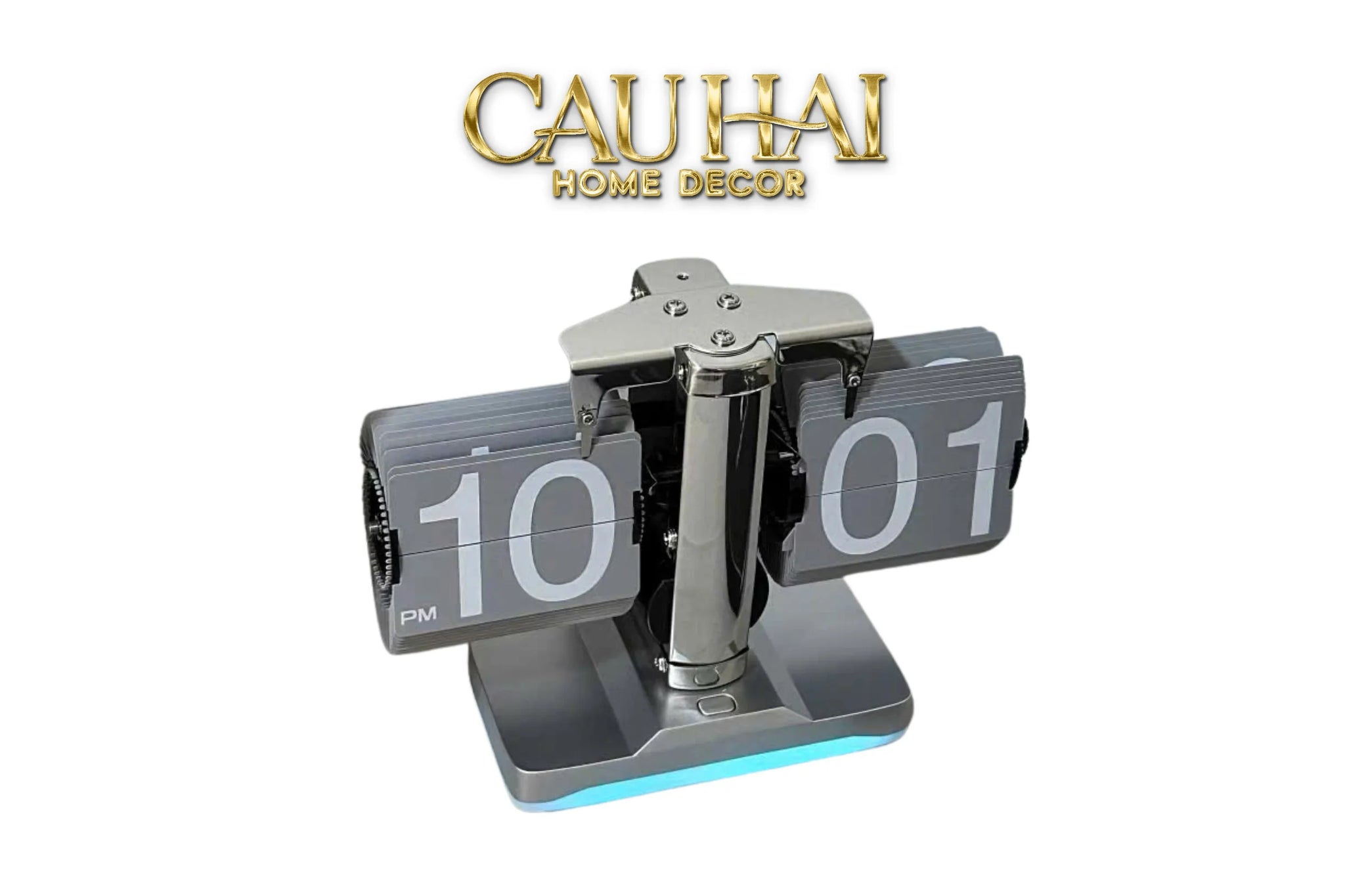 Elysian Couture - Đồng Hồ Lật Retro Flip Light Clock Shine Grey 15x21-ĐỒNG HỒ-CẬU HAI HOME DECOR