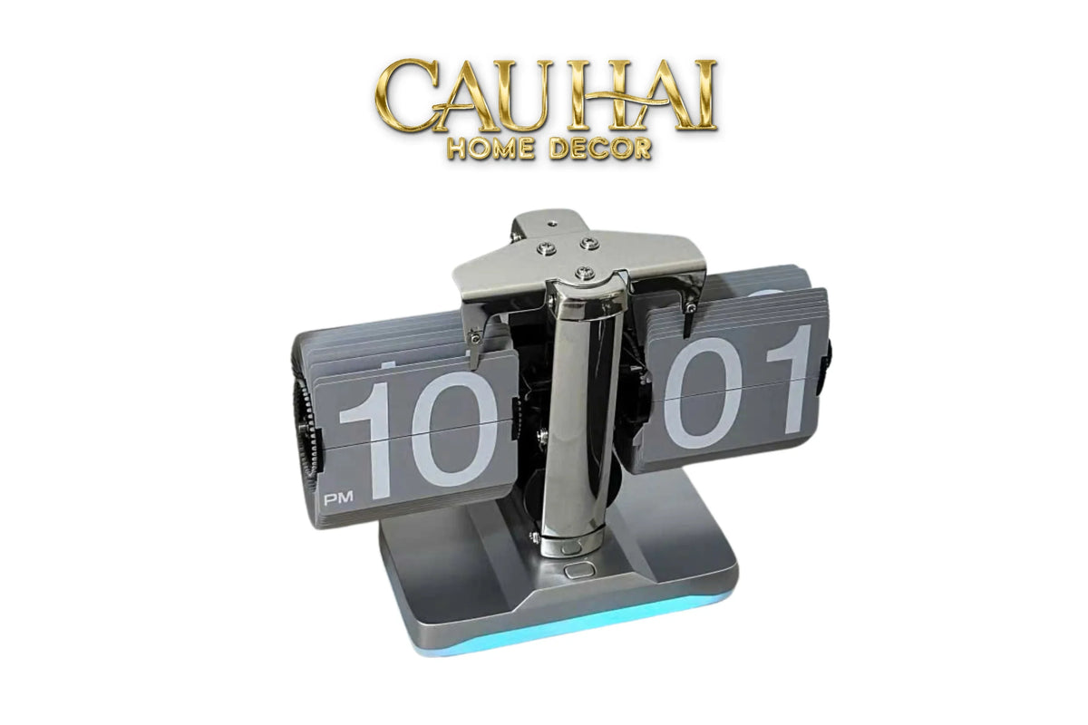 Elysian Couture - Đồng Hồ Lật Retro Flip Light Clock Shine Grey 15x21-ĐỒNG HỒ-Đối tác tại Trung Quốc theo từng đơn đặt hàng-CẬU HAI HOME DECOR