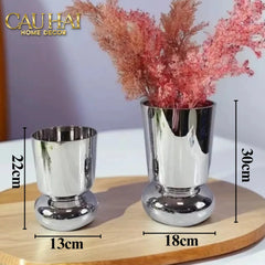 Elysian Couture - Set 2 Bình Hoa Genesis Platinum Maison Vase 13x22/18x30-BÌNH HOA-CẬU HAI HOME DECOR