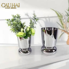 Elysian Couture - Set 2 Bình Hoa Genesis Platinum Maison Vase 13x22/18x30-CẬU HAI HOME DECOR