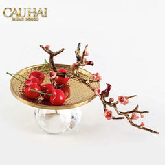 Elysian - Đĩa Trái Cây Khay Tròn Branche De Bonheur Atélier 31x18x19-CẬU HAI HOME DECOR