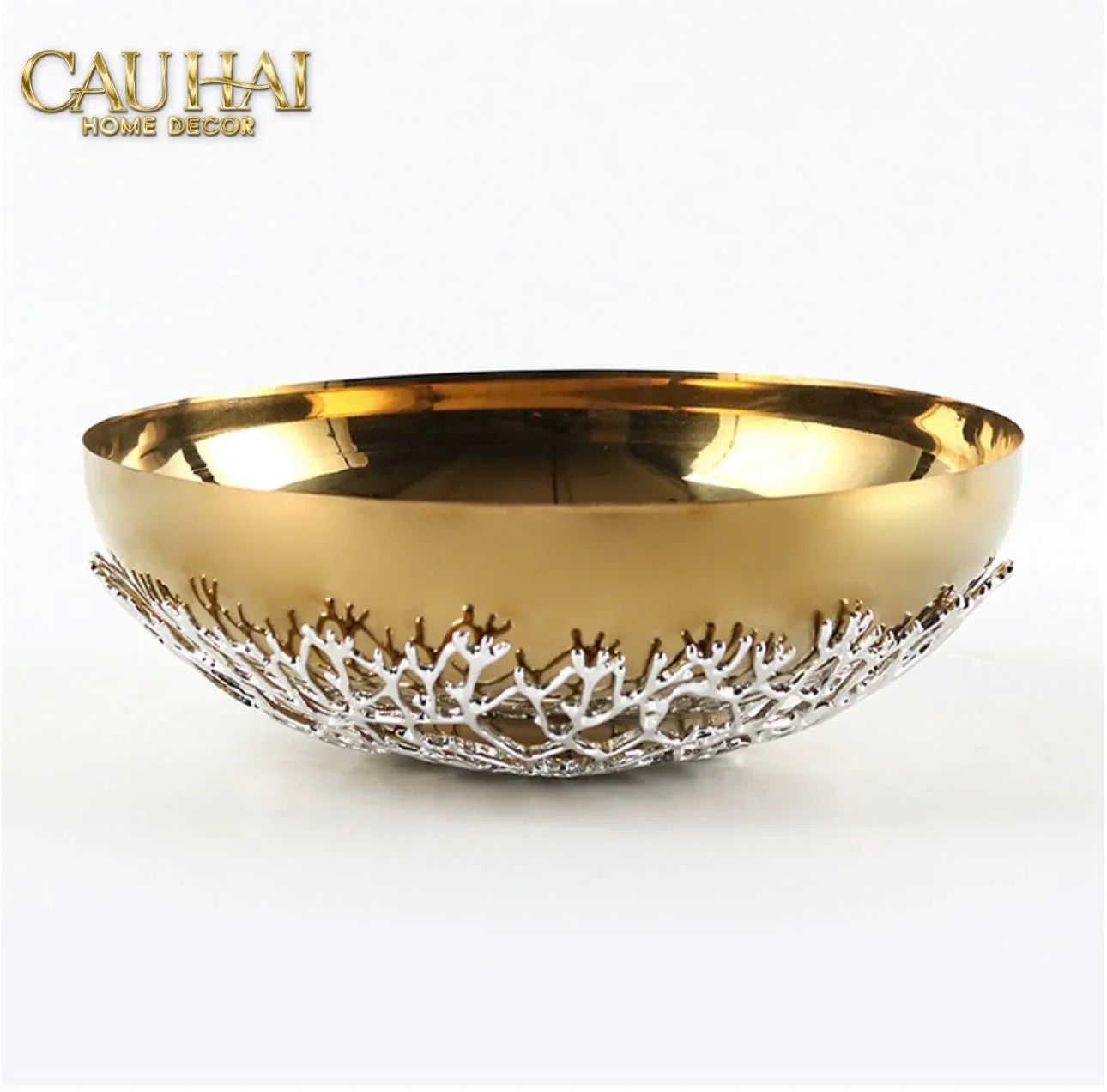 Elysian - Đĩa Trái Cây Platinum Branche Argentée D25-LY THỦY TINH-CẬU HAI HOME DECOR