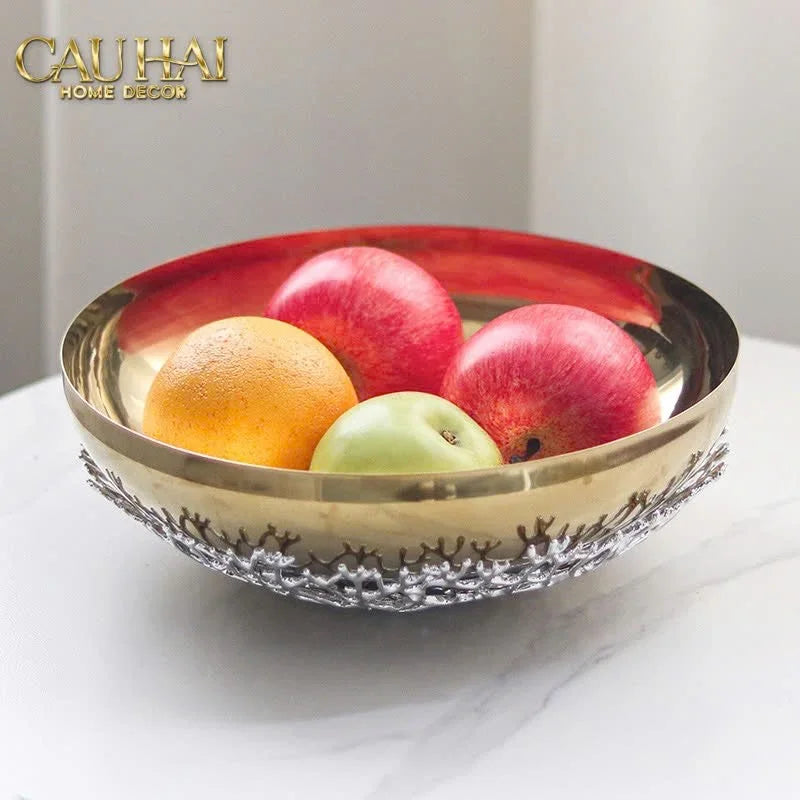 Elysian - Đĩa Trái Cây Platinum Branche Argentée D25-LY THỦY TINH-CẬU HAI HOME DECOR
