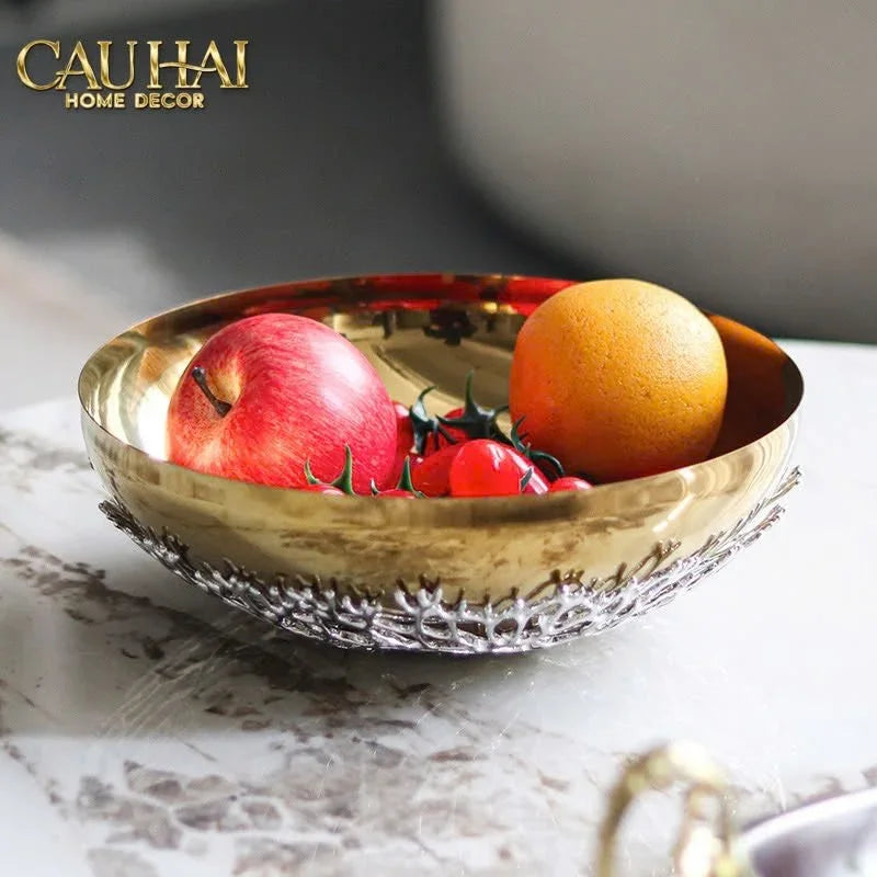 Elysian - Đĩa Trái Cây Platinum Branche Argentée D25-LY THỦY TINH-CẬU HAI HOME DECOR