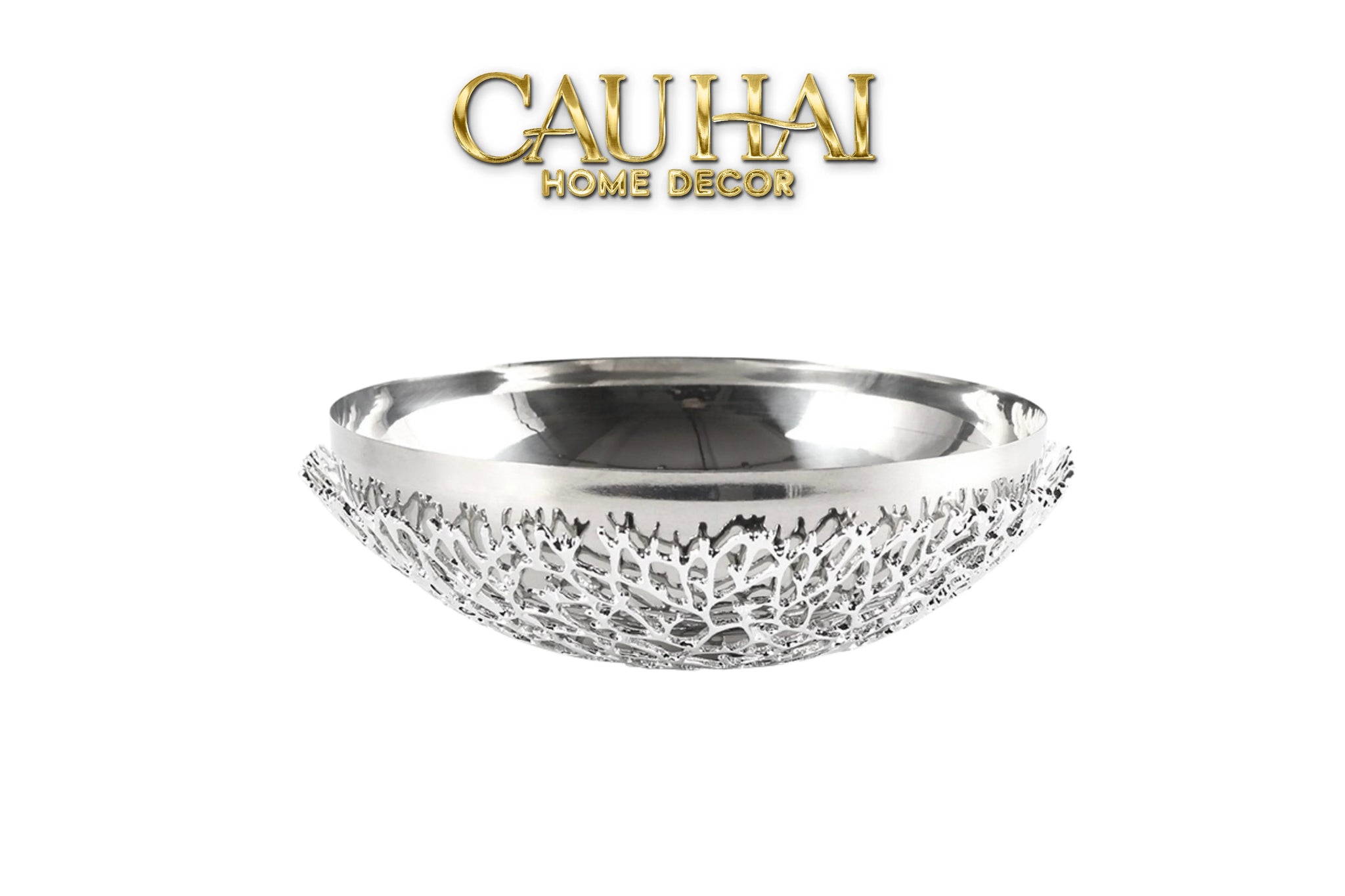 Elysian - Đĩa Trái Cây Platinum Branche Argentée D25-LY THỦY TINH-CẬU HAI HOME DECOR