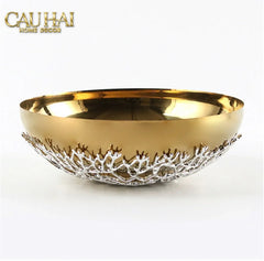 Elysian - Đĩa Trái Cây Platinum Branche Argentée D25-CẬU HAI HOME DECOR