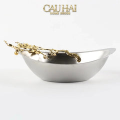 Elysian - Đĩa Trái Cây Trang Trí Platinum Gilded Bloom-LY THỦY TINH-CẬU HAI HOME DECOR