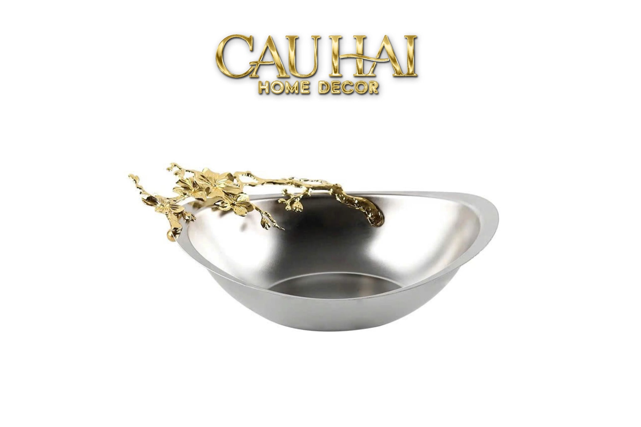 Elysian - Đĩa Trái Cây Trang Trí Platinum Gilded Bloom-LY THỦY TINH-CẬU HAI HOME DECOR