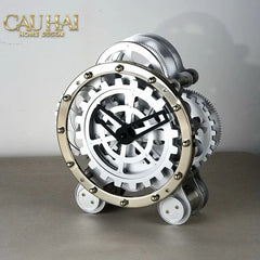 Elysian - Đồng Hồ Cơ Hologram Mécanique Argent Table Clock-ĐỒNG HỒ-CẬU HAI HOME DECOR