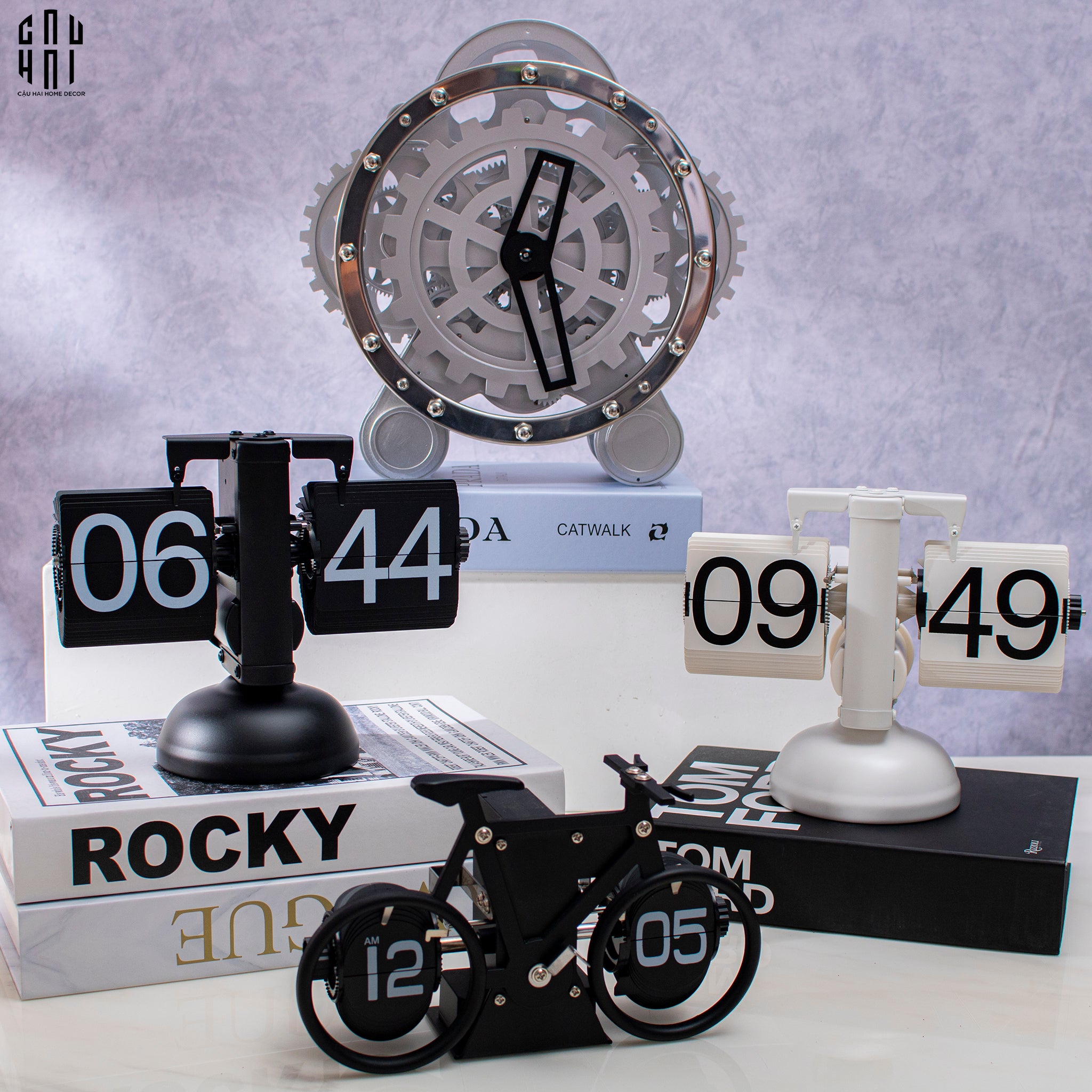 Elysian - Đồng Hồ Cơ Hologram Mécanique Argent Table Clock-ĐỒNG HỒ-CẬU HAI HOME DECOR
