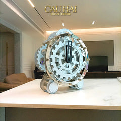 Elysian - Đồng Hồ Cơ Hologram Mécanique Argent Table Clock-ĐỒNG HỒ-CẬU HAI HOME DECOR
