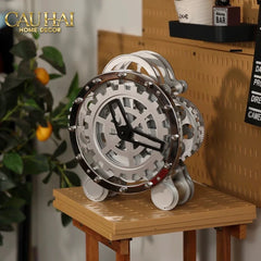 Elysian - Đồng Hồ Cơ Hologram Mécanique Argent Table Clock-ĐỒNG HỒ-CẬU HAI HOME DECOR