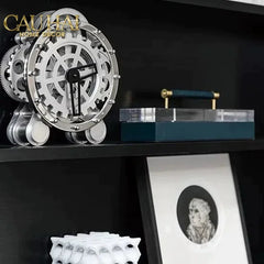Elysian - Đồng Hồ Cơ Hologram Mécanique Argent Table Clock-ĐỒNG HỒ-CẬU HAI HOME DECOR