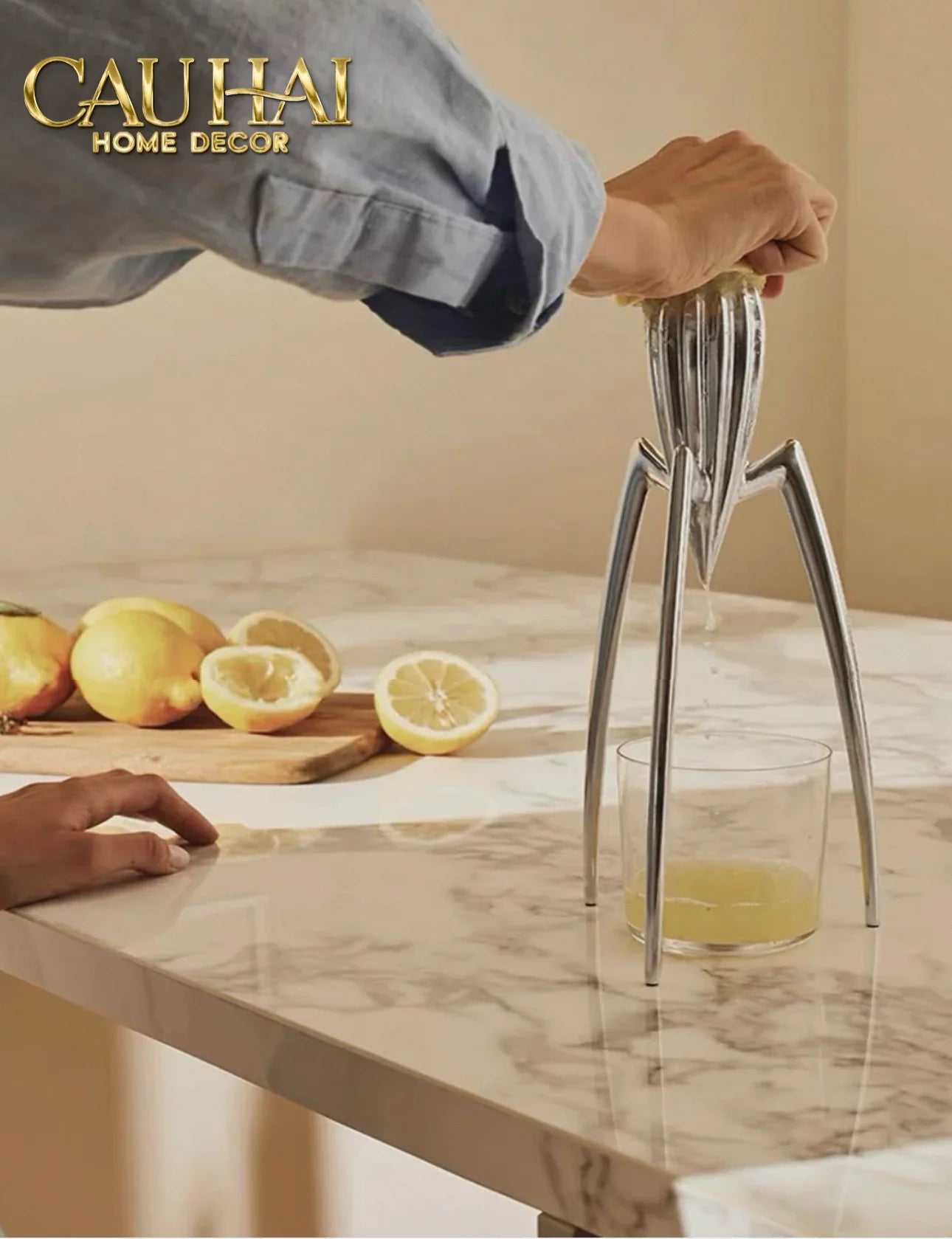 Elysian Fw25 - Tượng Kitchenware Spider Citron Chrome H29-TƯỢNG TRANG TRÍ-CẬU HAI HOME DECOR