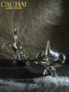 Elysian Fw25 - Tượng Voi Figurine Platinum Astro Elephas H27-TƯỢNG TRANG TRÍ-CẬU HAI HOME DECOR