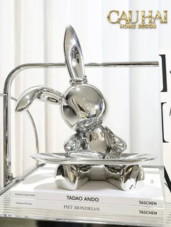 Elysian Fw25 - Tượng Thỏ Figurine Platinum Lapin Minimalisme Chic-TƯỢNG TRANG TRÍ-CẬU HAI HOME DECOR