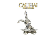 Elysian Fw25 - Tượng Thỏ Figurine Platinum Lapin Minimalisme Chic-TƯỢNG TRANG TRÍ-CẬU HAI HOME DECOR