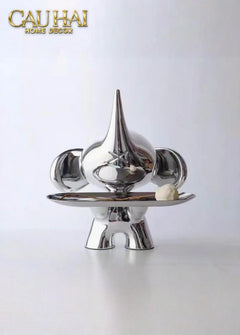 Elysian Fw25 - Tượng Voi Figurine Platinum Astro Elephas H27-TƯỢNG TRANG TRÍ-CẬU HAI HOME DECOR