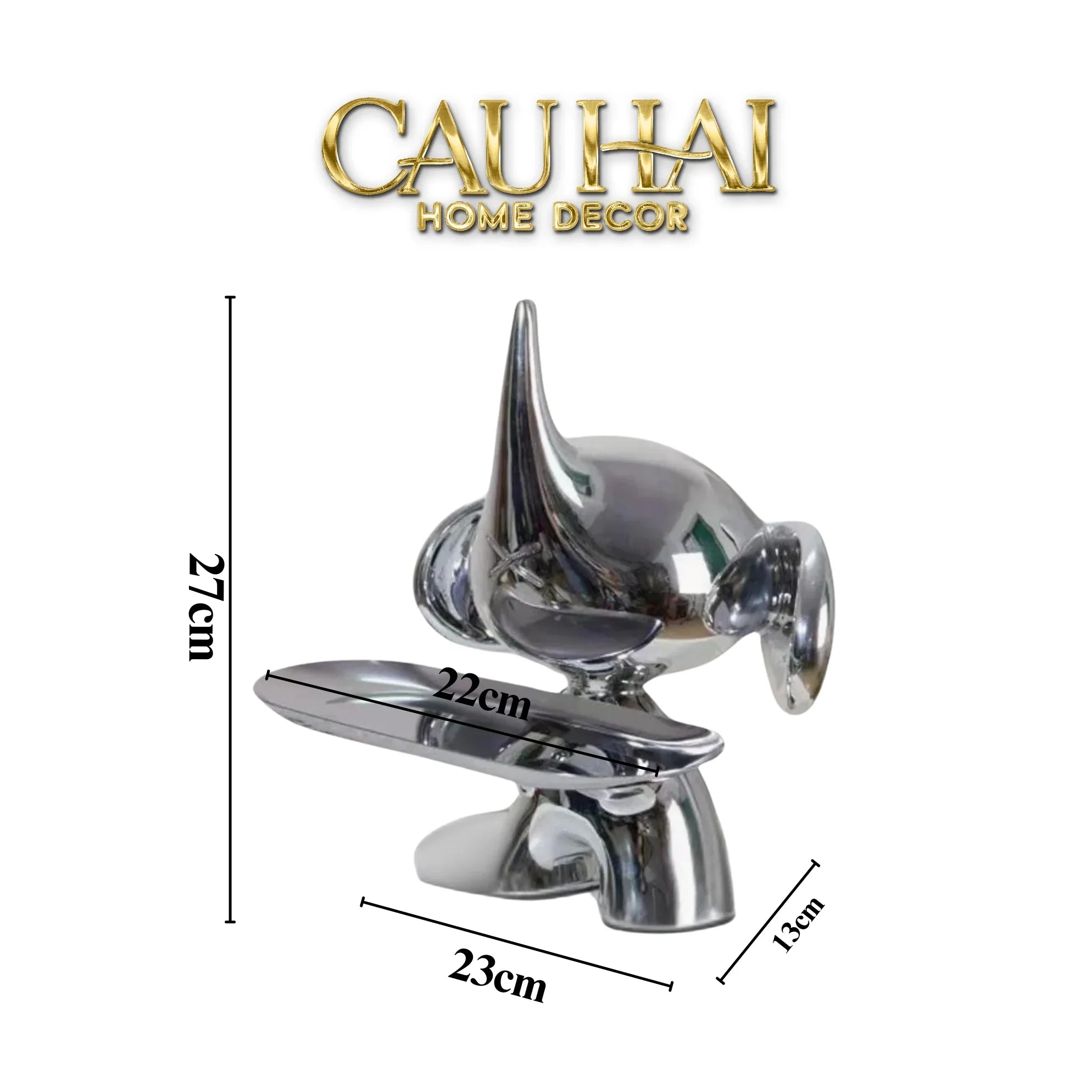 Elysian Fw25 - Tượng Voi Figurine Platinum Astro Elephas H27-TƯỢNG TRANG TRÍ-CẬU HAI HOME DECOR