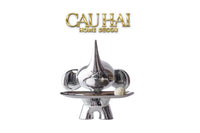 Elysian Fw25 - Tượng Voi Figurine Platinum Astro Elephas H27-TƯỢNG TRANG TRÍ-CẬU HAI HOME DECOR